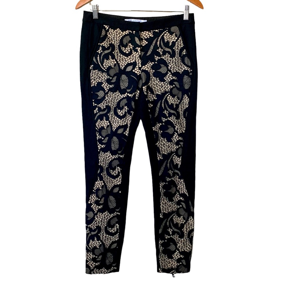 Diane Von Furstenberg Ankle Zip Leggings Size 4 Black